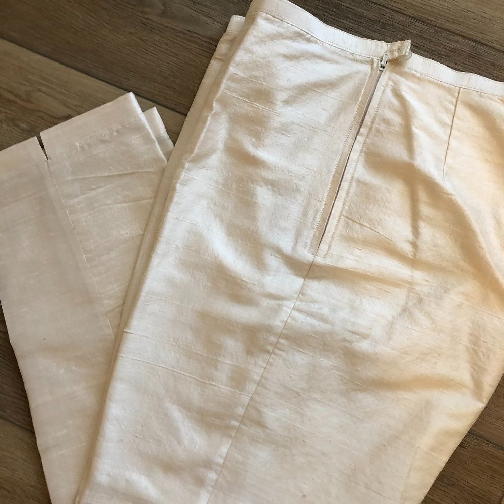 Ivory 100% SILK Ankle Pants